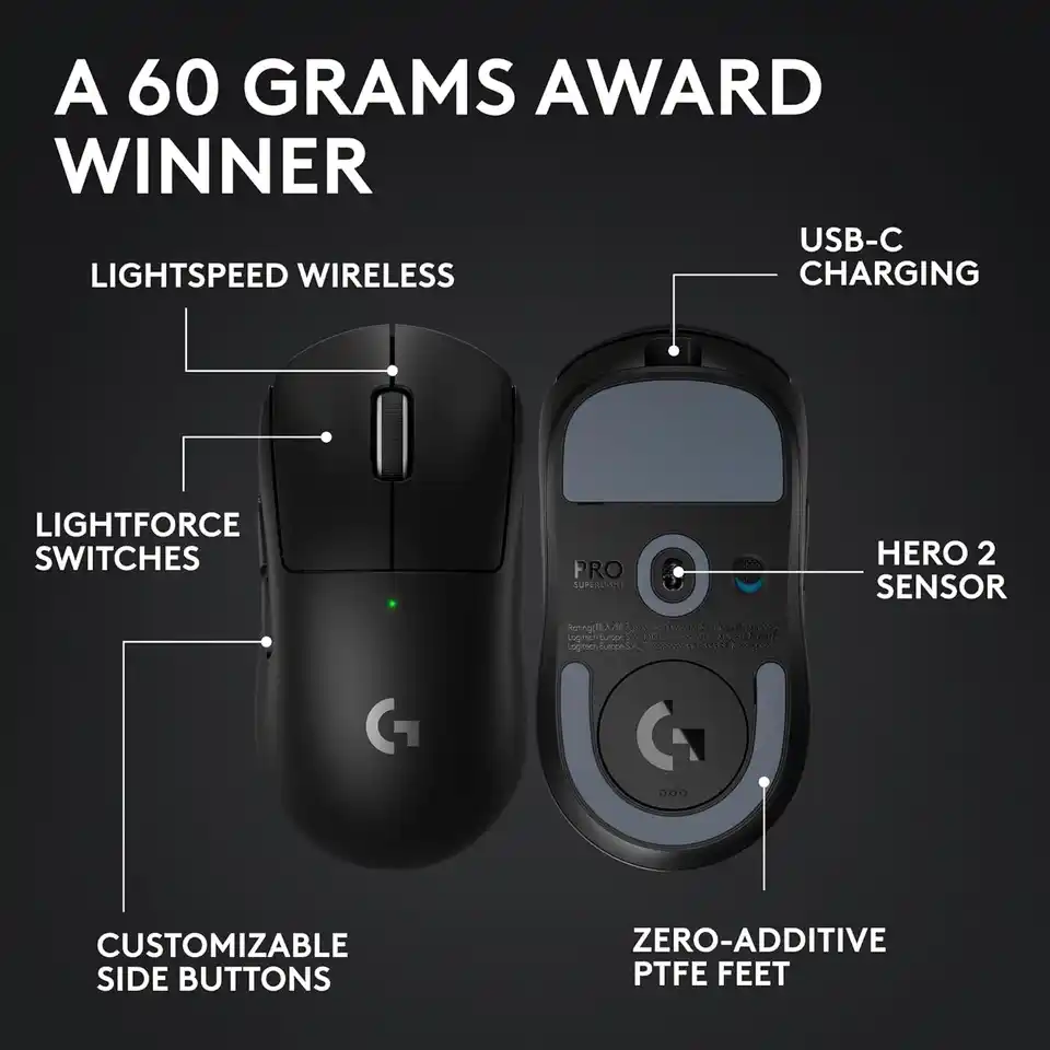 Logitech G PRO X SUPERLIGHT 2 Wireless Gaming Mouse